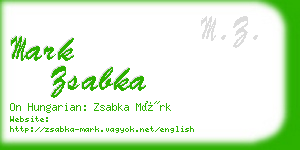 mark zsabka business card